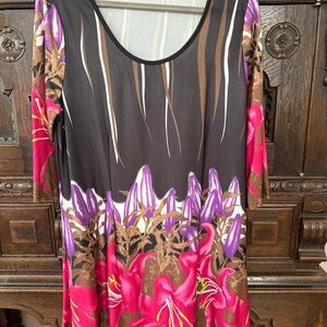 Floral Print Women's Dress 1X